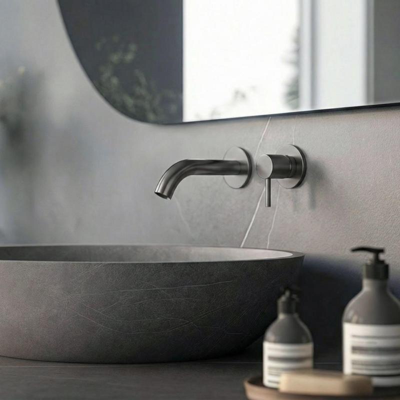 SB Round 316 Mitigeur de lavabo encastré Gun Metal 102mm