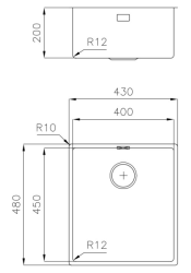 Cuve en inox Foster L45 Spéciale 45 cm de long 40 x 45 cm Sous-plan 1208953742