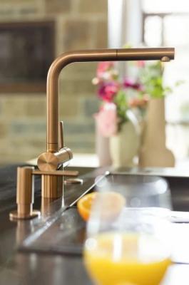 Franke cuivre Robinet de cuisine Atlas Neo avec bec extensible pvd cuivre 115.0628.208