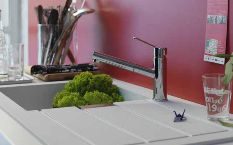 Franke Sirius 2 S2D 651 plastique 1,5 bac et demi avec égouttoir blanc en saillie 100x50 143.0634.555