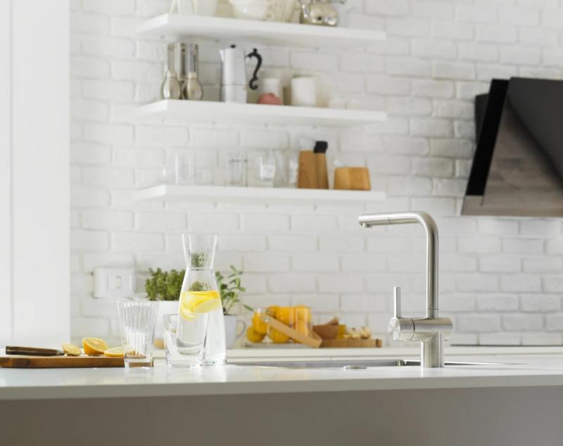 Franke Capteur en inox brossé Robinet de cuisine Atlas Neo avec bec extractible en inox 115.0625.523