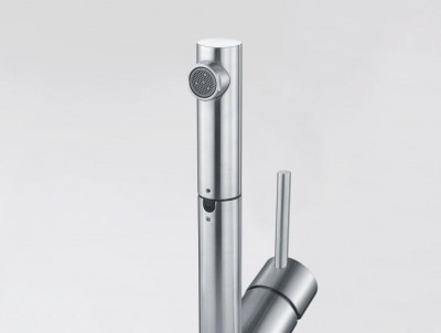 Franke Orbit robinet de cuisine bas en inox massif avec bec extractible en inox 115.0569.461