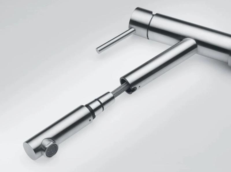 Franke Orbit robinet de cuisine bas en inox massif avec bec extractible en inox 115.0569.461