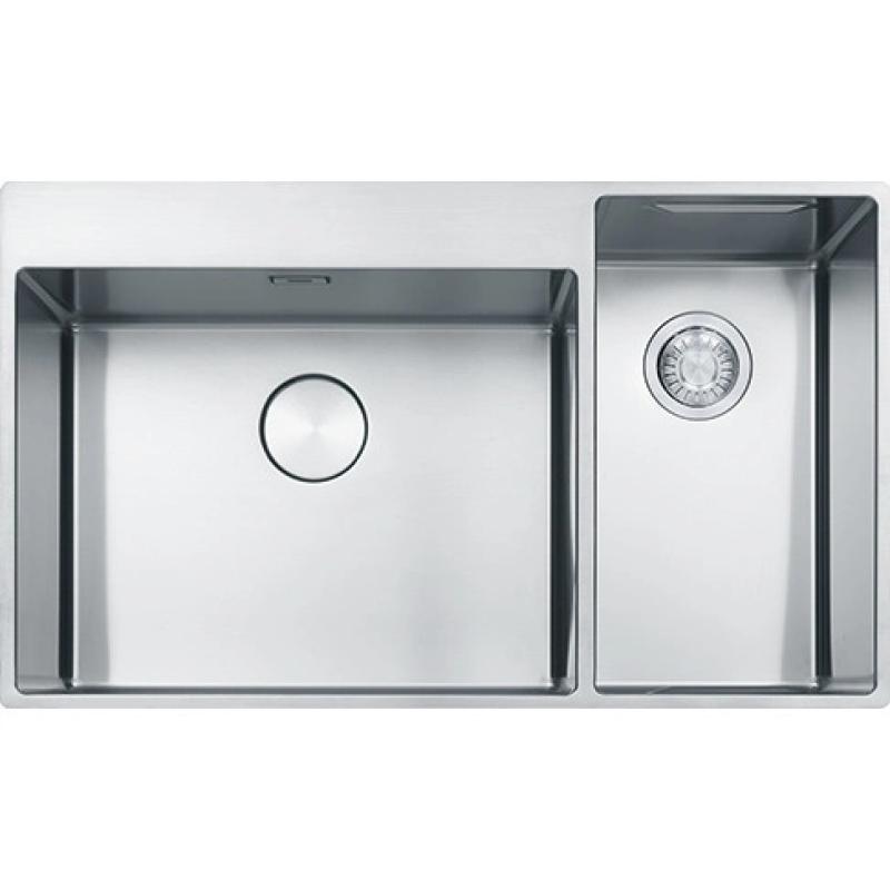 Franke Box Center BWX220-54-27 évier en inox gauche avec planche à découper, set de couteaux et panier 86x51cm 127.0572.261