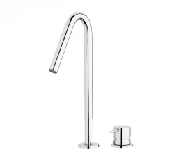 Waterevolution Flow robinet de lavabo 2 trous chromé avec bec haut V 227mm T1122V01