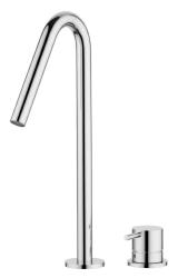 Waterevolution Flow robinet de lavabo 2 trous chromé avec bec haut V 227mm T1122V01