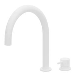 Waterevolution Flow Robinet de lavabo 2 trous blanc avec bec bas 113 mm T1121UBR