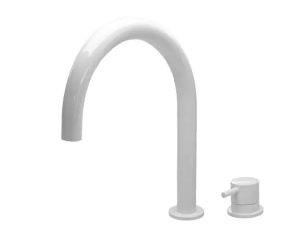 Waterevolution Flow robinet de lavabo 2 trous blanc avec bec bas U 113mm T1121UBR