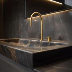 Waterevolution Flow Robinet lavabo 2 trous laiton brossé T1121ULE