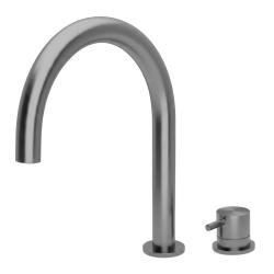 Robinet de lavabo à 2 trous Waterevolution Flow PVD Gun Metal T1121UGME