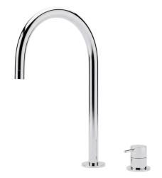 Waterevolution Flow robinet de lavabo 2 trous chromé avec bec bas U 213mm T1122U01