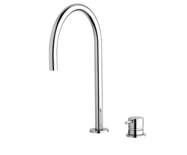 Waterevolution Flow robinet de lavabo 2 trous chromé avec bec bas U 213mm T1122U01