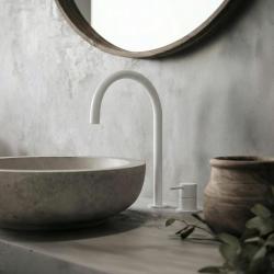 Waterevolution Flow Robinet de lavabo 2 trous blanc avec bec haut 200 mm T1122UBR