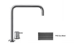 Waterevolution Flow Robinet de lavabo 2 trous bec haut 222 PVD Gun Métal T122HGME