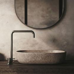 Waterevolution Flow Robinet de lavabo 2 trous bec haut 222 PVD Gun Métal T122HGME