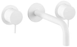 Waterevolution Flow Mitigeur lavabo encastré 3 trous blanc mat avec bec 10 cm T1163FBR-10