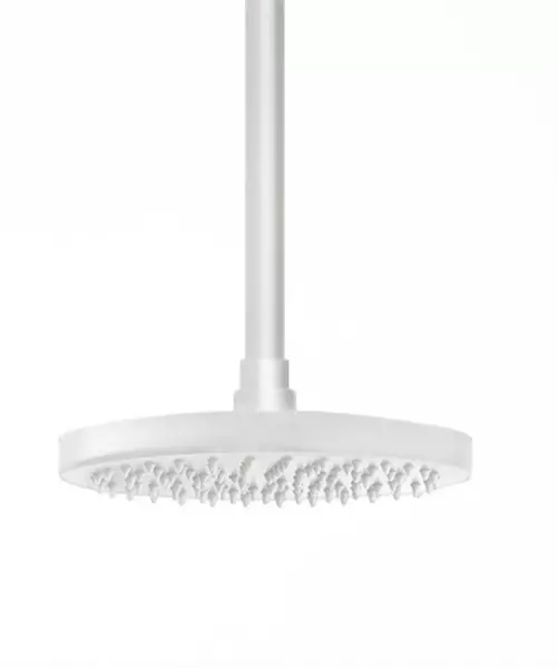 Waterevolution Flow Douche de tête 250mm avec raccord au plafond Blanc mat T164225BR