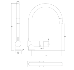 Waterevolution Flow Mélangeur de cuisine en laiton brossé avec bec extractible T155LE