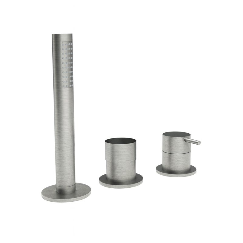 Waterevolution Flow Mitigeur de baignoire 3 trous pour montage sur le rebord de la baignoire inox T138SBIE