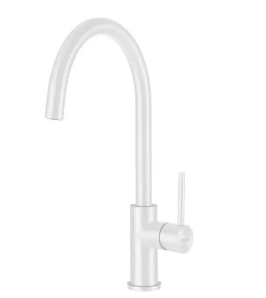 Lorreine Mersey Robinet de cuisine blanc avec bec pivotant blanc mat 1208954607