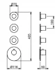 SB 316 AESTHETICS Round Inbouw thermostaatkraan met 4 uitgangen/ 2x stop-omstelkraan PVD gun metal geborsteld 1208954959 (kloon)