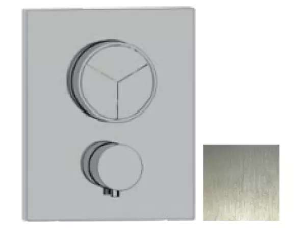 SB Push Square mitigeur thermostatique encastré avec inverseur 3 voies et régulateur de débit inox 1208955133