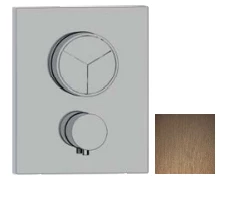 SB Push Square mitigeur thermostatique encastré avec inverseur à bouton-poussoir 3 voies et régulateur de débit Cuivre PVD 1208955136