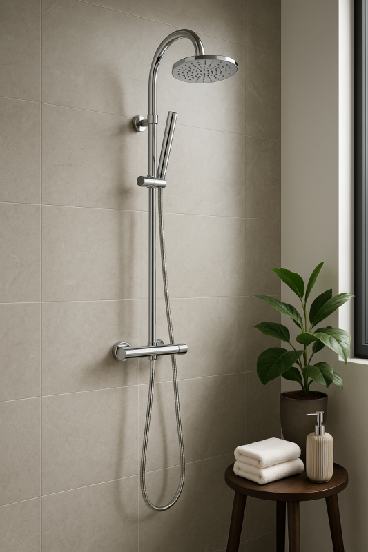 Aquadesign Orly ensemble de douche thermostatique avec douche à effet pluie chromé