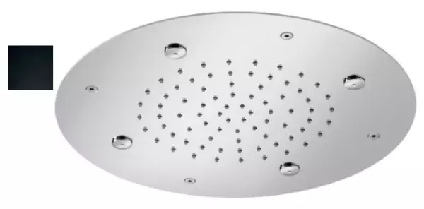 SB Round Douche à effet pluie et brumisateur encastrée, noir mat 1208955788