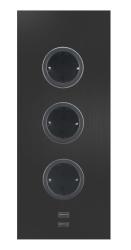 Indux Bloc multiprise 3ST29 avec 3 prises de courant et 2 prises usb Noir avec broche de mise à la terre