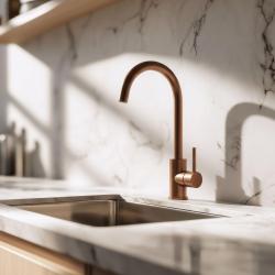 Quadri York mitigeur de cuisine PVD cuivre brossé avec bec pivotant 1208955906