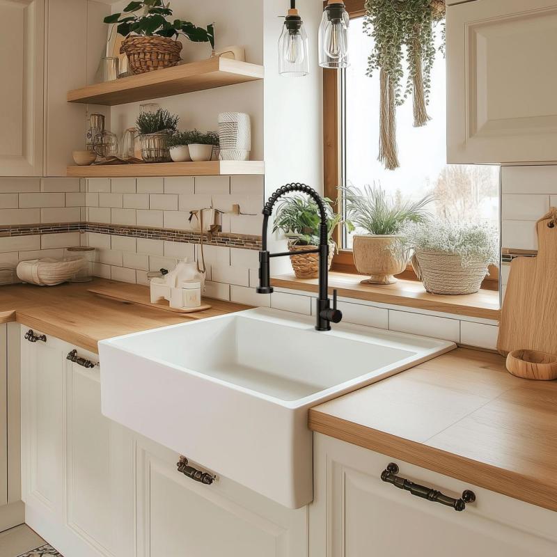 Mitigeur de cuisine Quadri Derby avec bec flexible et douche à 2 jets, noir mat 1208955917