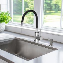 Quadri Bristol Mitigeur de cuisine inox avec bec flexible noir 1208956026