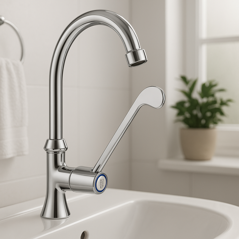 PB Clinic robinet pour handicapés eau froide avec long levier modèle haut Chromé 1208956277