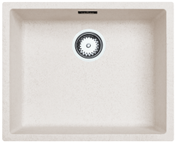 Évier crème sable 50x40cm sous plan, à fleur de plan ou en surface avec bouchon en acier inoxydable 1208956399