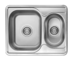 Ausmann Basic inox 1.5 évier à montage en surface	 réversible 63x50 cm avec siphon 12089569