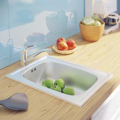 Ausmann Basic petit évier à montage en surface en inox 35x48 cm avec siphon 1208956971