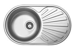 Ausmann Basic évier en acier inoxydable 74x44,5 cm à montage en surface avec égouttoir réversible , siphon inclus 1208956974