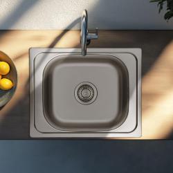 Ausmann Basic évier 50x40 cm en acier inoxydable à montage en surface avec siphon 1208956975
