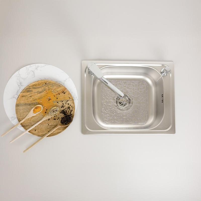 Ausmann Basic lin pattern inox évier à montage en surface 50x40 cm avec siphon 1208956977