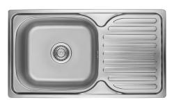 Ausmann Basic inox évier à montage en surface avec égouttoir réversible 76x42 cm avec siphon 1208956978