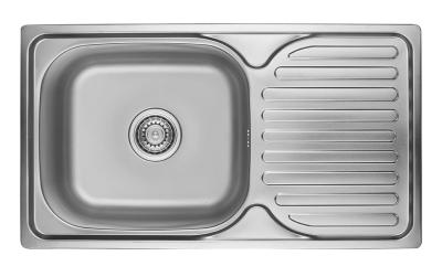 Ausmann Basic inox évier à montage en surface avec égouttoir réversible 76x42 cm avec siphon 1208956978