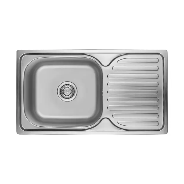 Ausmann Basic inox évier à montage en surface avec égouttoir réversible 76x42 cm avec siphon 1208956978