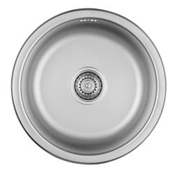 Ausmann Basic évier rond en acier inoxydable à montage en surface 43cm avec siphon 1208956999