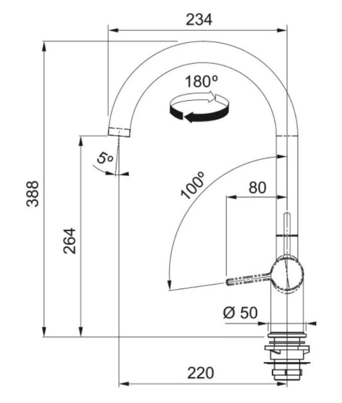 Franke Active J Robinet de cuisine chromé avec bec pivotant 115.0653.395