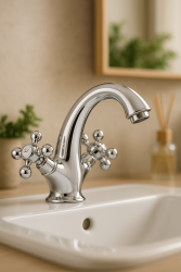 AquaTrimo Vivaldi classic chromé mélangeur de lavabo avec bouchon 43VV7065CM