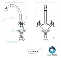 AquaTrimo Vivaldi robinet de cuisine nostalgique chrome 21VV7067CM