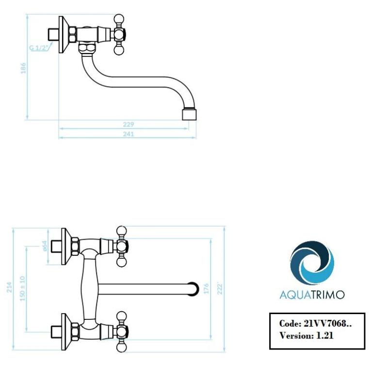 AquaTrimo Vivaldi robinet mural de cuisine classique chrome 21VV7068CM