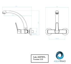 AquaTrimo Chopin robinet mural de cuisine avec bec supérieur chrome 21CP7073CM