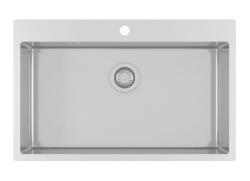 Ausmann Oder Bleu grand évier en acier inoxydable 79x50cm pour montage  en surface ou à fleur de plan de travail  avec surface pour robinet 1208957119
